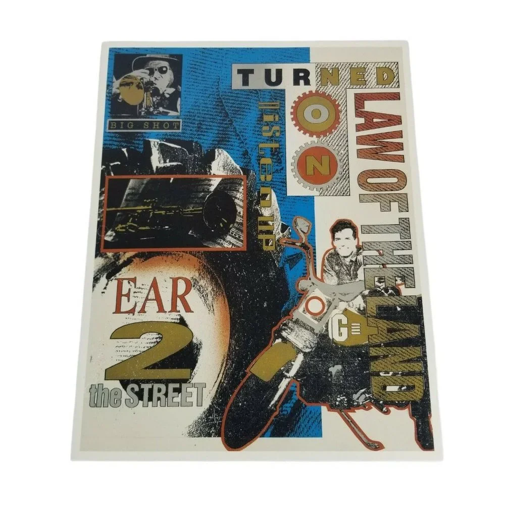 Vintage 80s GITANO Notebook Folder Lot of 2 Denim & Blues and Ears to the Street